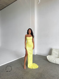 Lucia Embellished gown - Lemon