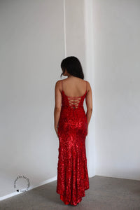 Embellished Corset gown - 54838 - Red