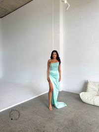 Hera Embellished gown - Aqua