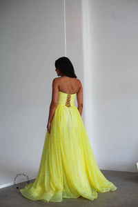 Lia Stublla yellow formal dress