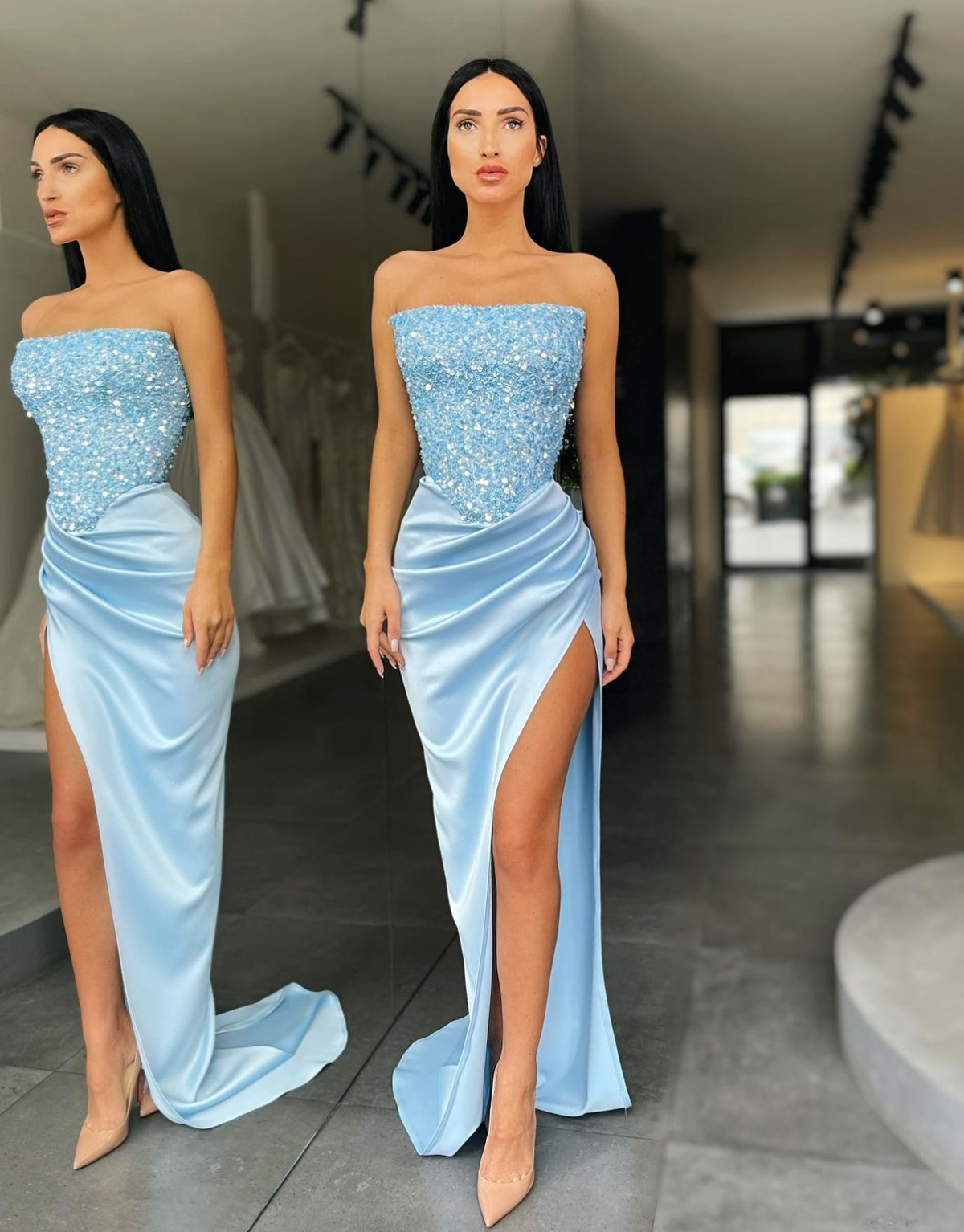 Lia stublla blue formal dress