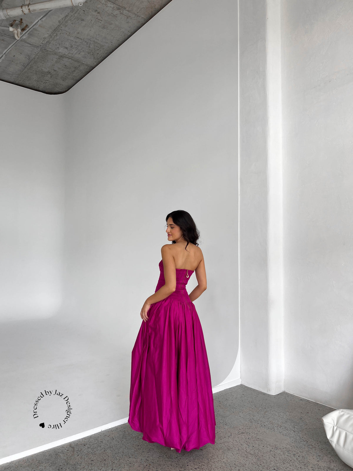 Violette Bubble hem Maxi Dress - Magenta