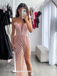 Albina Dyla pink formal dress