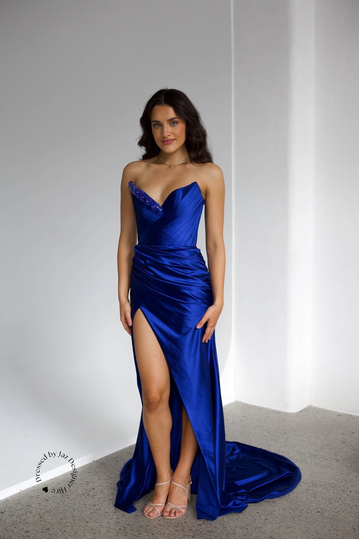 Albina Dyla royal gown blue