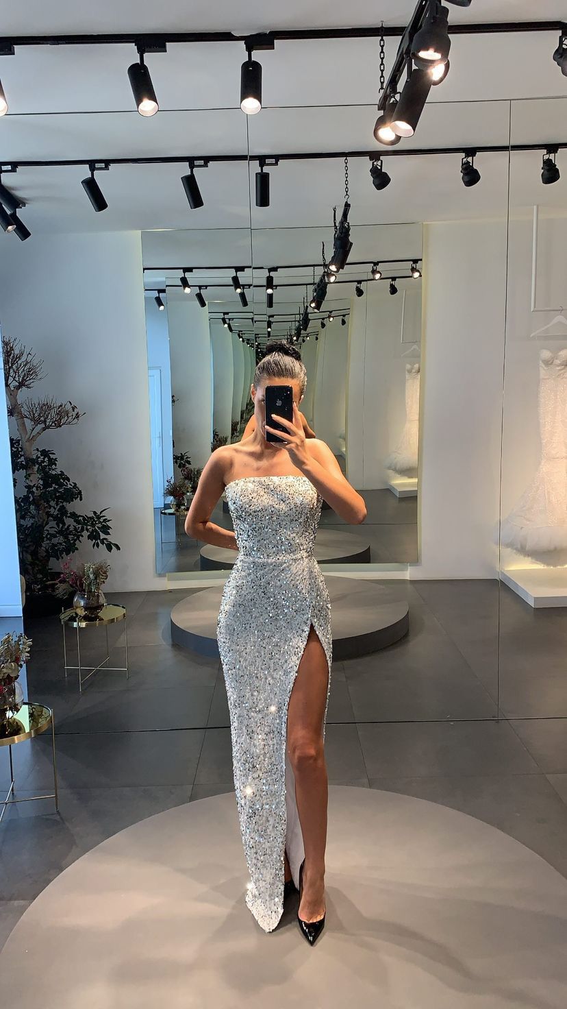 Kendall Gown - White & Silver