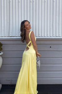 yellow formal dress hire gold coast