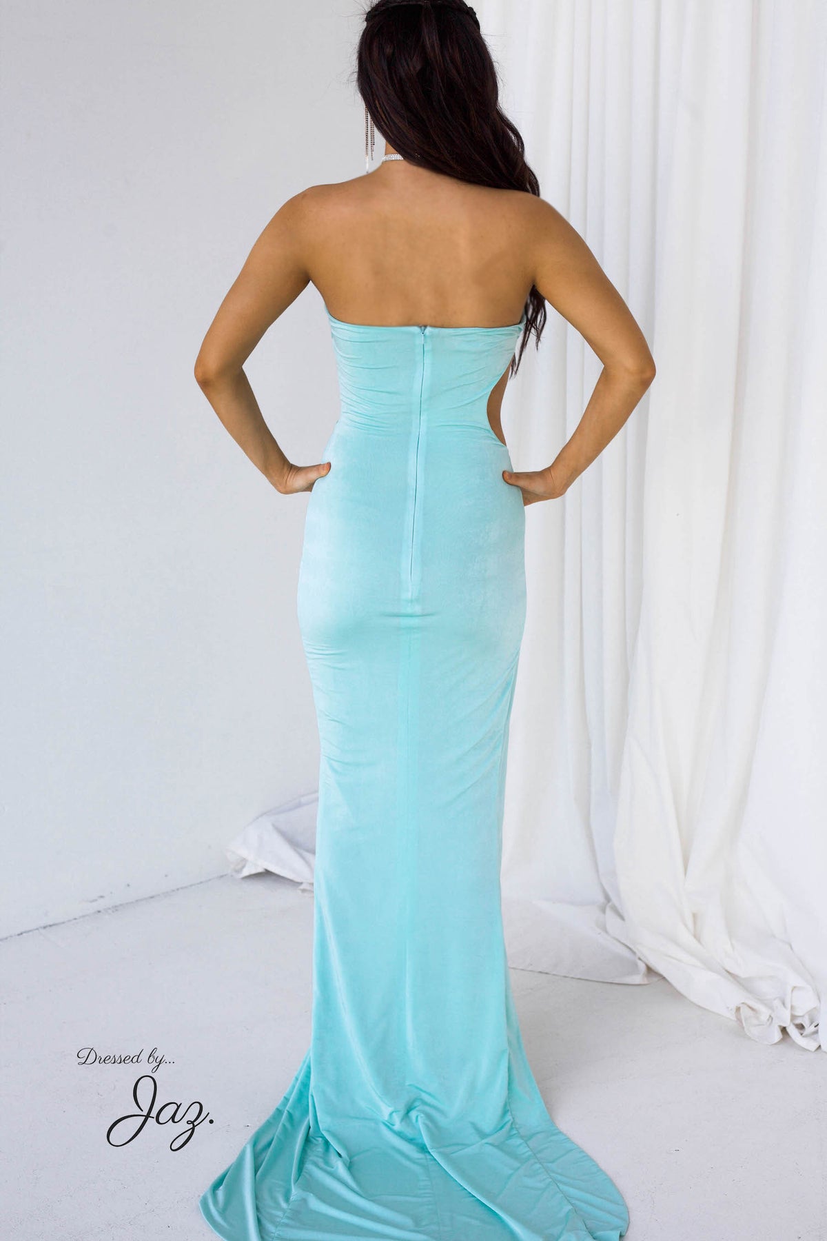 Lia Stublla blue formal dress 