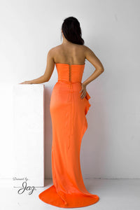 Lia Stublla orange formal dress