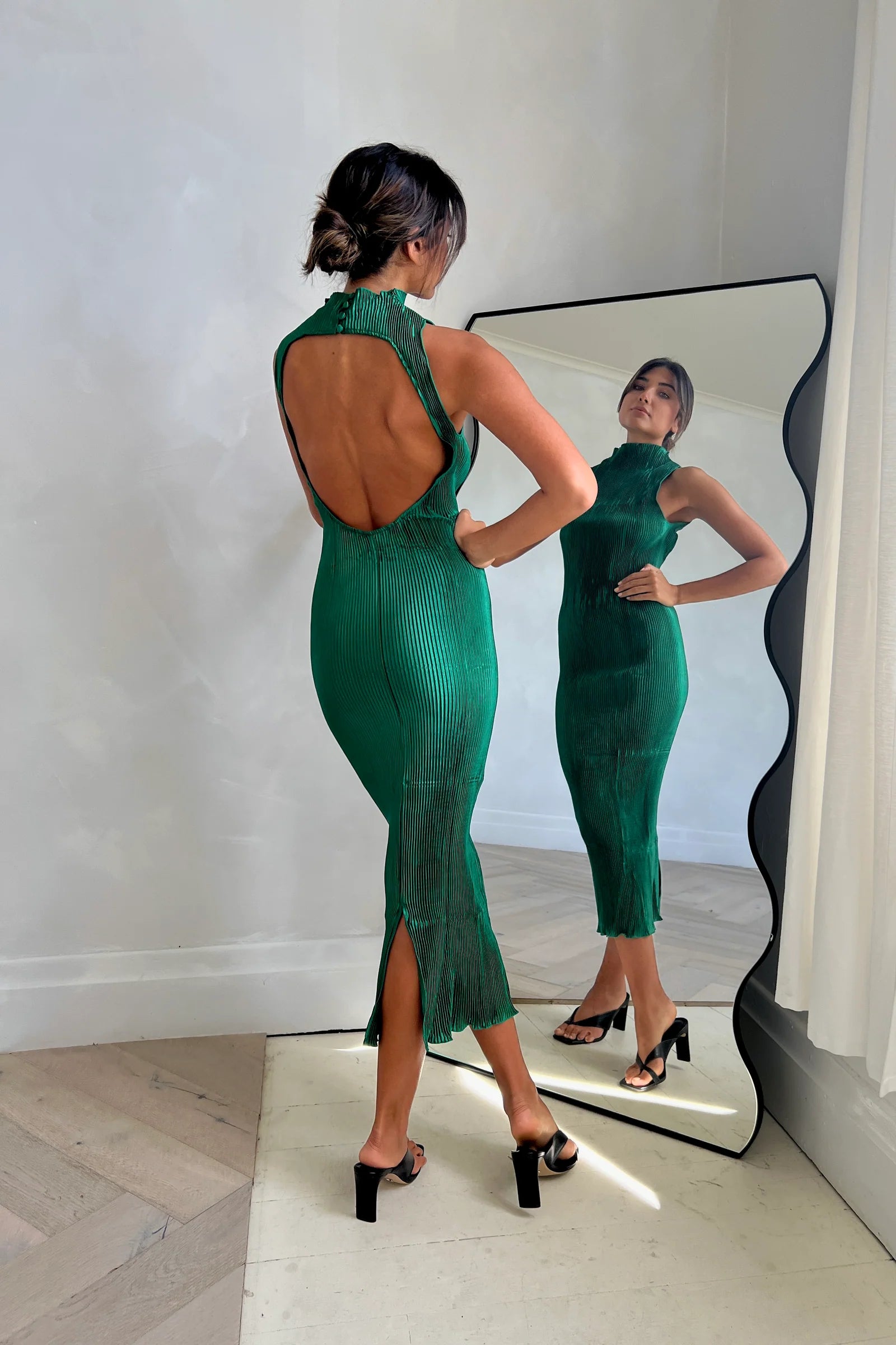 Emerald Green The Sheer Gown by RIB for rent online | FLYROBE