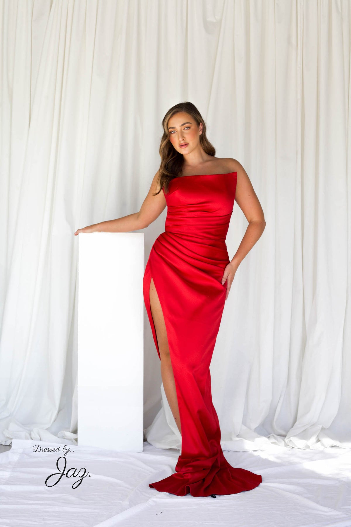 Lia Stublla red formal dress
