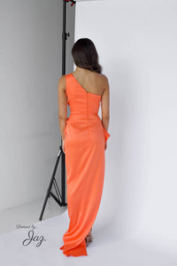 Lia stublla orange formal dress